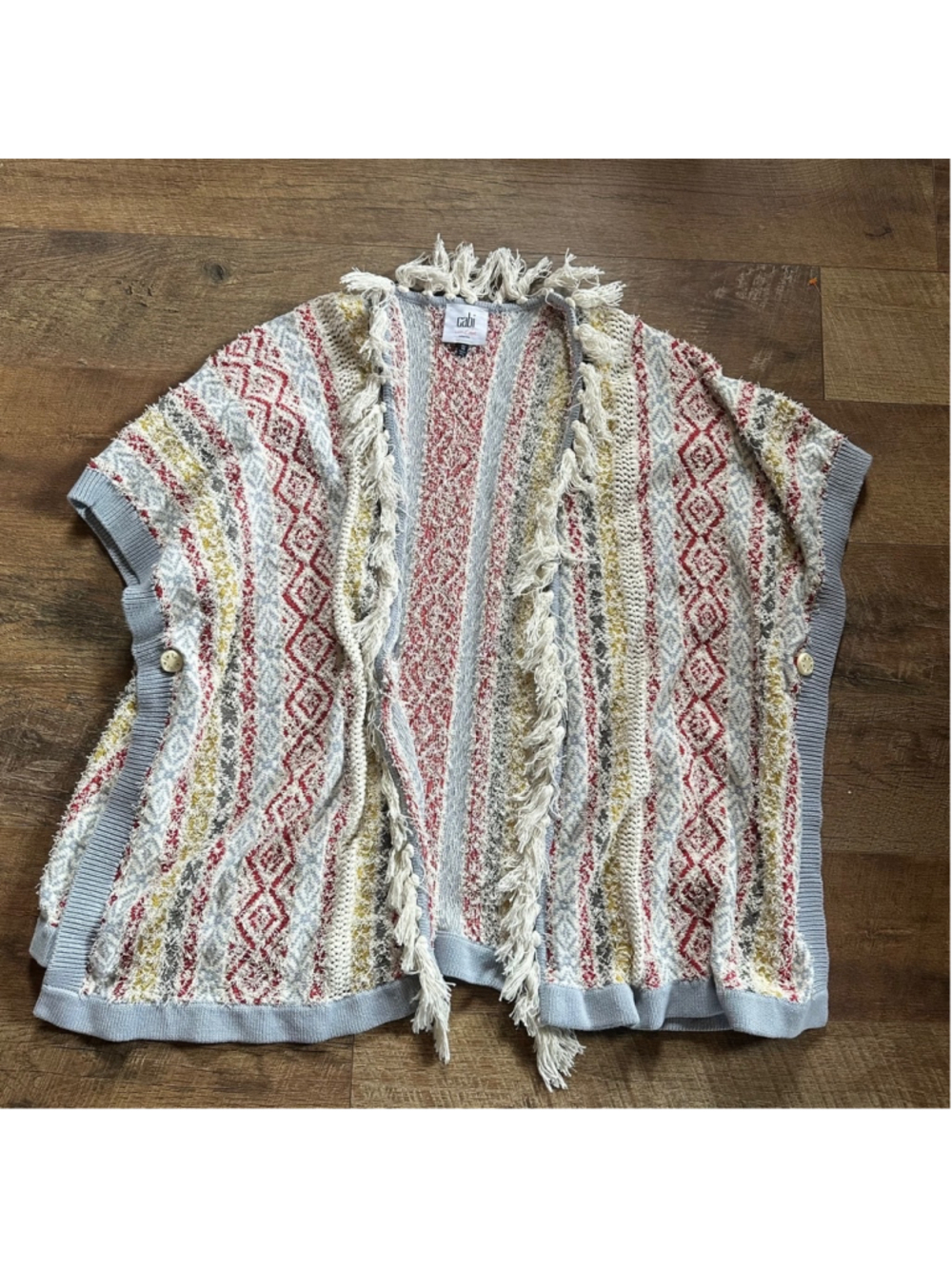 Women's Cabi Cardigan XS/S White Red Summer - Picture 3 of 6